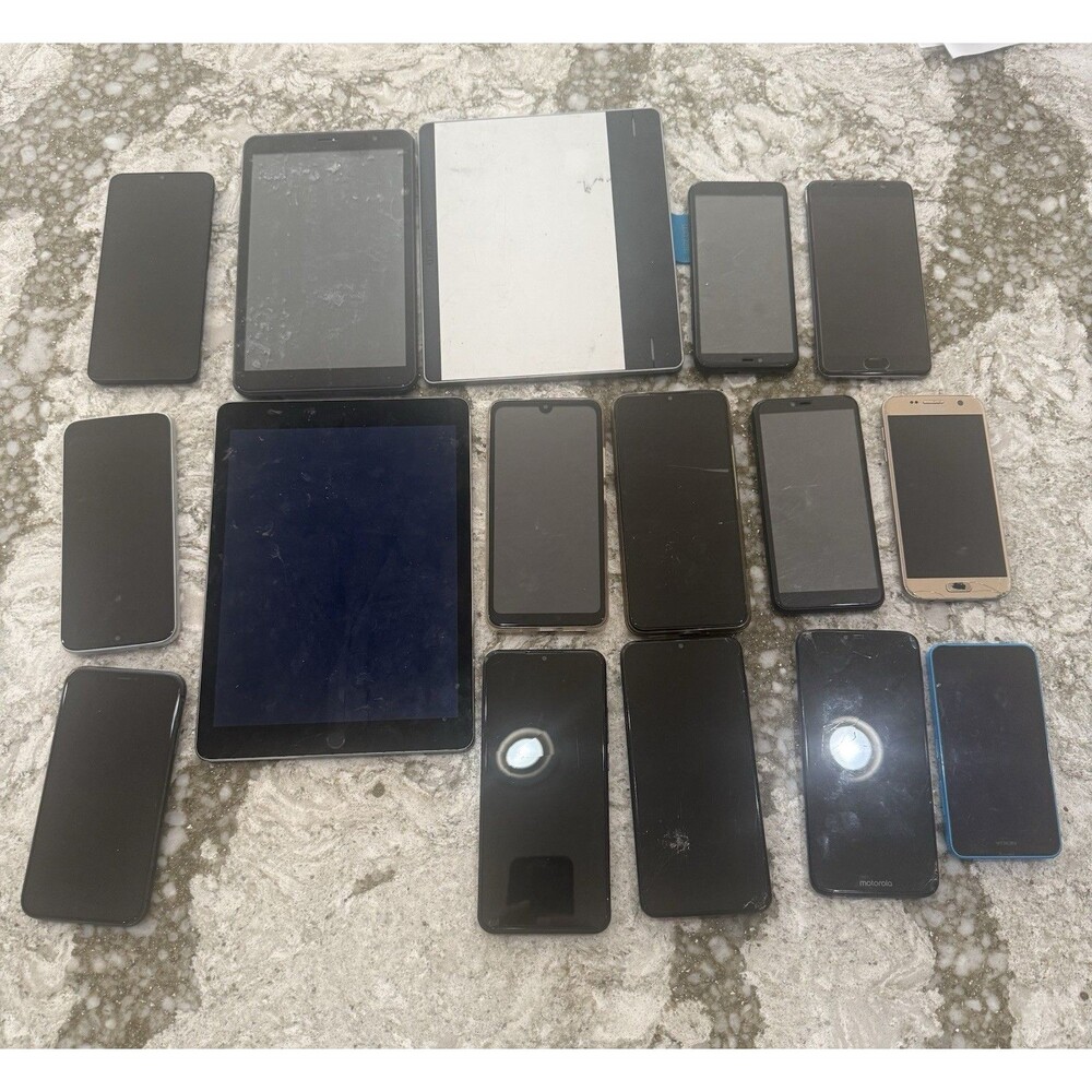 Mixed Lot 16x Of cell phones tablets Samsung Motorola Apple Foxx Galaxy Vortex +